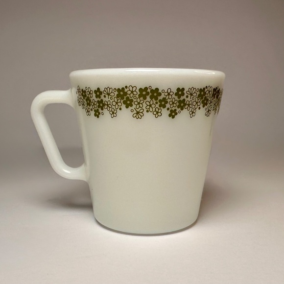 Vintage Pyrex Green Flower Mugs Set of 3 - Picture 6 of 7